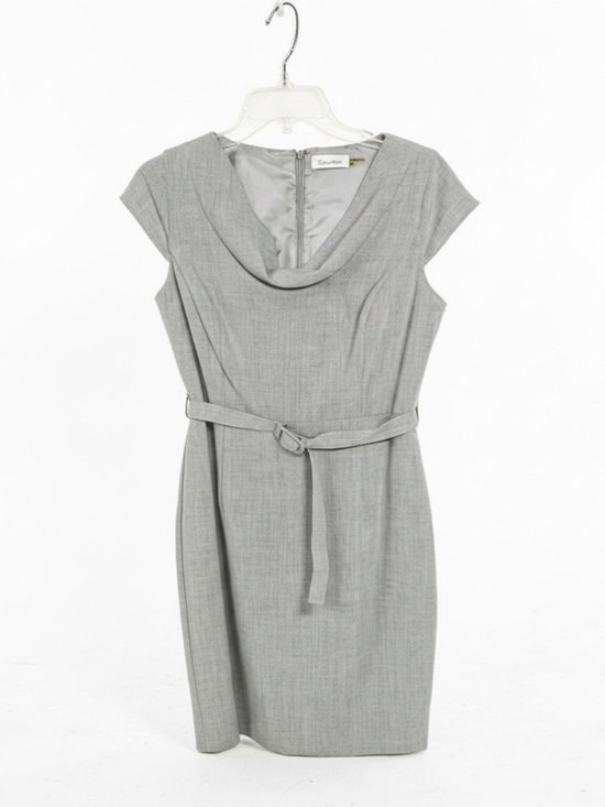 Calvin Klein Dresses & Skirts - Calvin Klein Taylored Light Gray Cow-Neck Cap Sleeve Shealth Midi Dress 8P